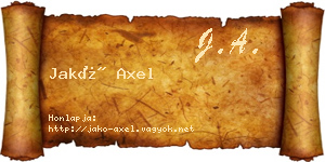 Jakó Axel névjegykártya